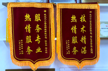 武漢三工激光榮耀丨親贈錦旗顯認可